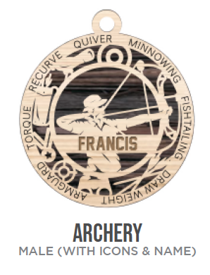 Archery Sports Wooden Ornament