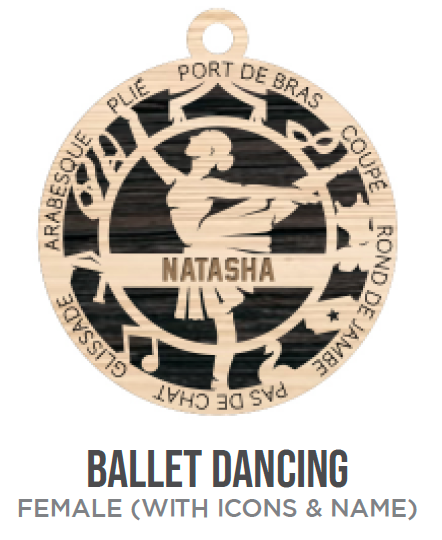 Dance Ballet Sports Wooden Ornament