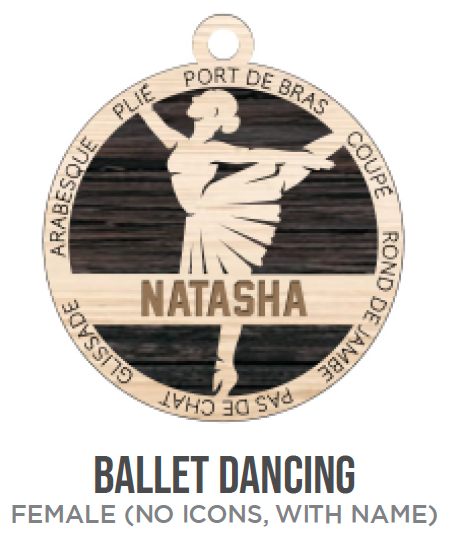 Dance Ballet Sports Wooden Ornament