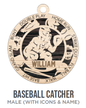 Baseball Catcher Sports Wooden Ornament