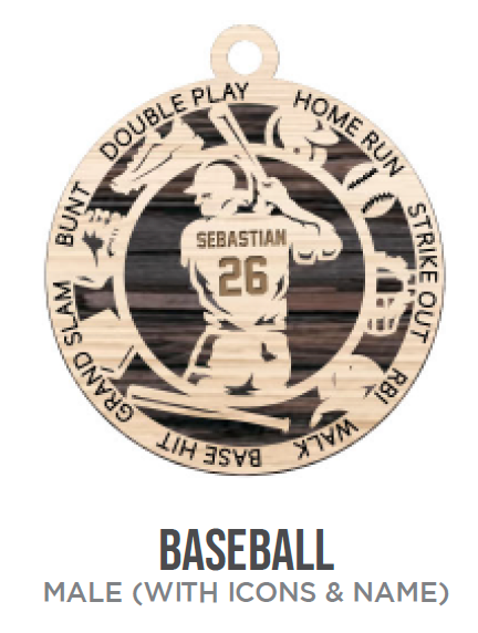 Baseball Sports Wooden Ornament