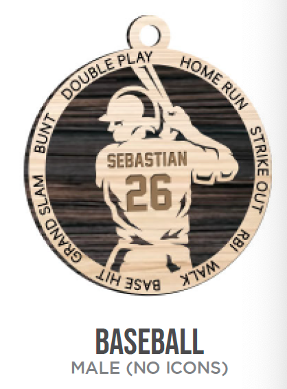 Baseball Sports Wooden Ornament