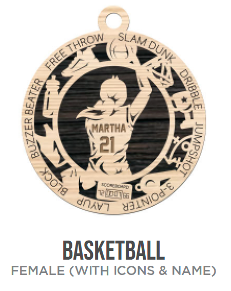 Basketball Sports Wooden Ornament