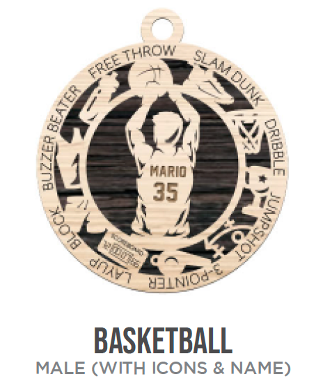 Basketball Sports Wooden Ornament