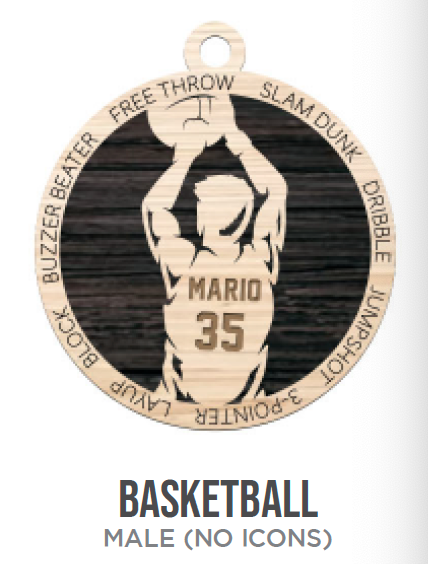 Basketball Sports Wooden Ornament