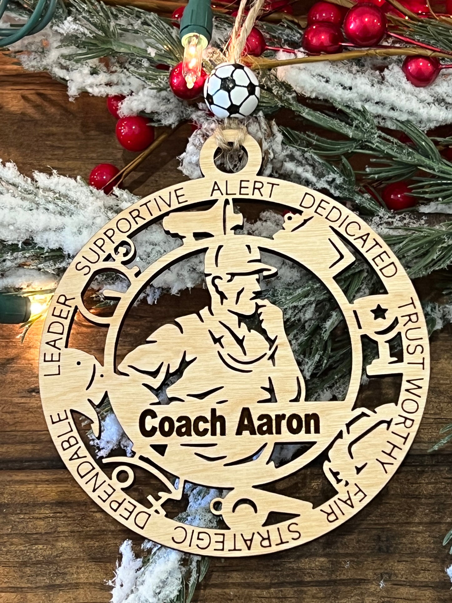 Custom Coach Wooden Ornament