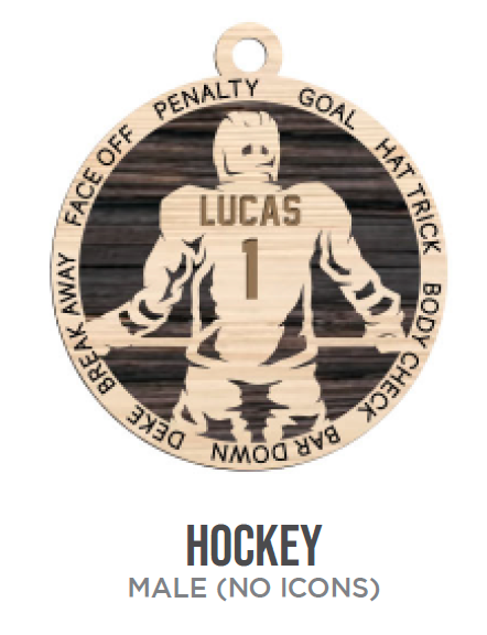 Hockey Sports Wooden Ornament