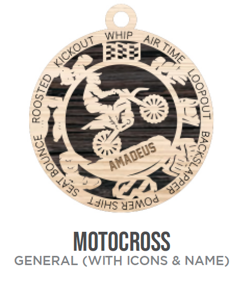 Motocross Sports Wooden Ornament