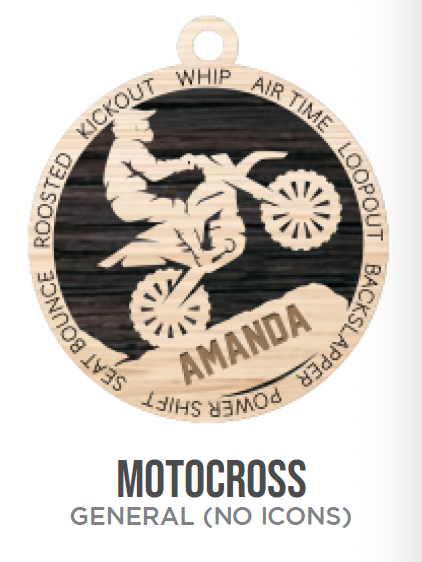 Motocross Sports Wooden Ornament