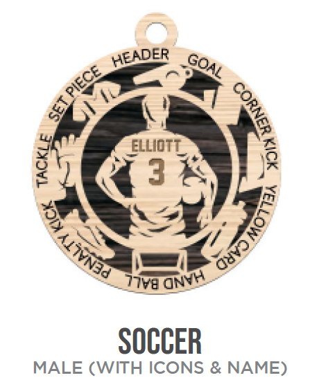 Soccer Sports Wooden Ornament