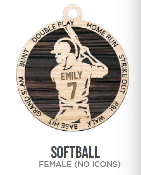 Softball Sports Wooden Ornament