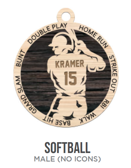 Softball Sports Wooden Ornament