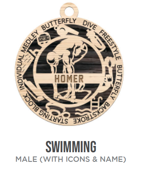 Swimming Sports Wooden Ornament