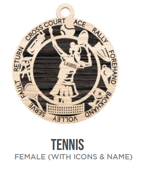 Tennis Sports Wooden Ornament