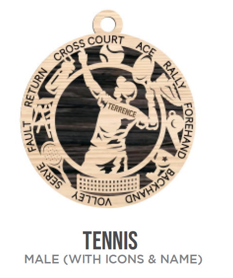 Tennis Sports Wooden Ornament