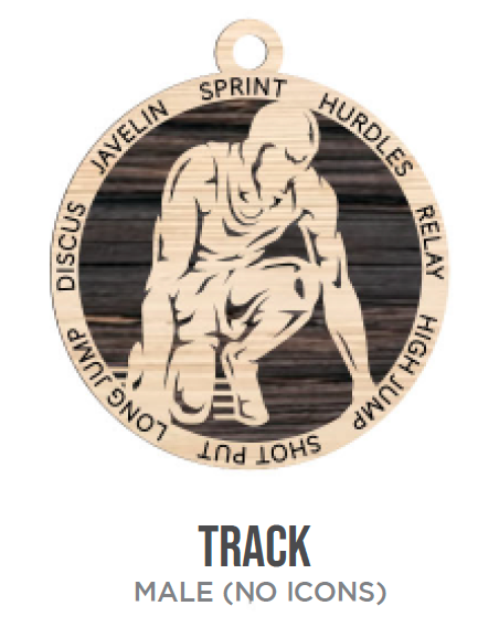 Track Sports Wooden Ornament