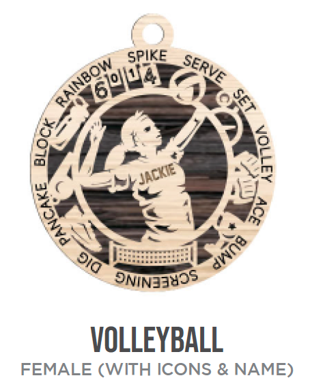 Volleyball Sports Wooden Ornament