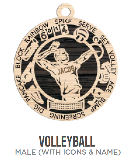 Volleyball Sports Wooden Ornament