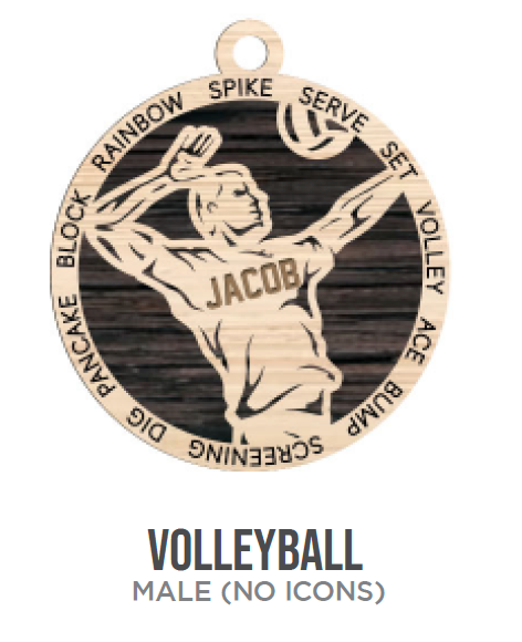 Volleyball Sports Wooden Ornament