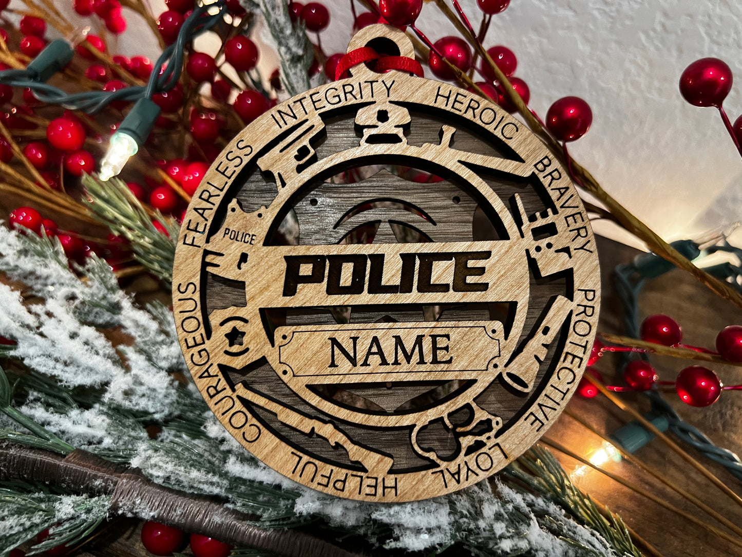 First Responders Wooden Ornaments