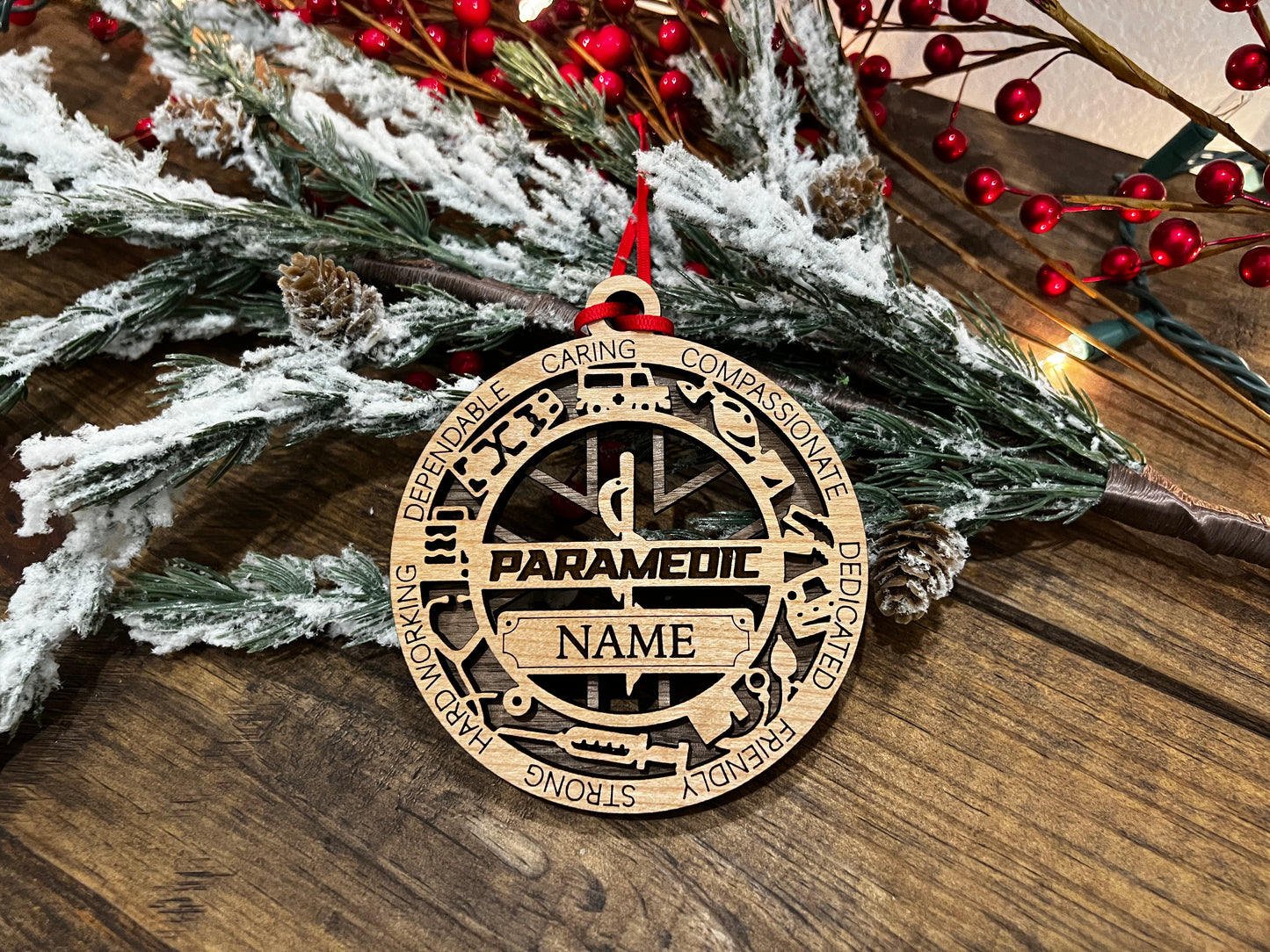 First Responders Wooden Ornaments